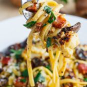 Roasted Cauliflower and Mushroom Carbonara