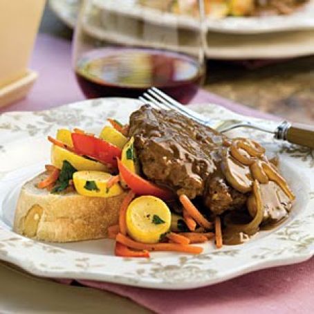 Hamburger Steak With Sweet Onion-Mushroom Gravy