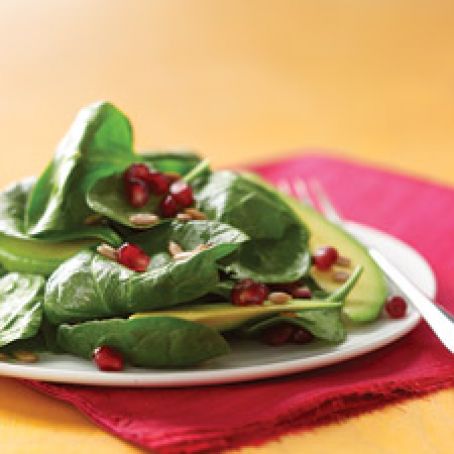 Spinach Salad with Pomegranate and Avocado