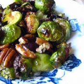 Roasted Brussels Sprouts w/ Grapes & Pecans