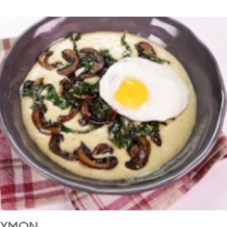 Corn Pudding With Collards and Mushrooms