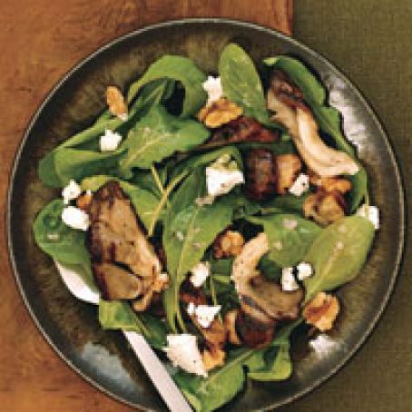 Arugula Salad with Grilled Mushrooms and Goat Cheese