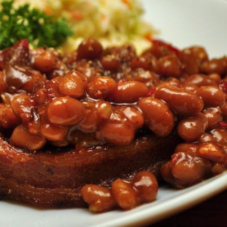 Spicy Meat Trio BBQ Baked Beans