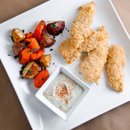 Hummus Crusted Chicken Strips
