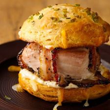 Peppered Bacon Wrapped Turkey Pub Sandwiches