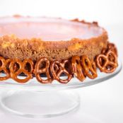 Chocolate-Covered Caramel Pretzel Cheesecake