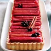 Roasted Rhubarb and Custard Tart