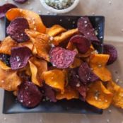 Sweet Potato and Beet Chips with Garlic Rosemary Salt (Giada)