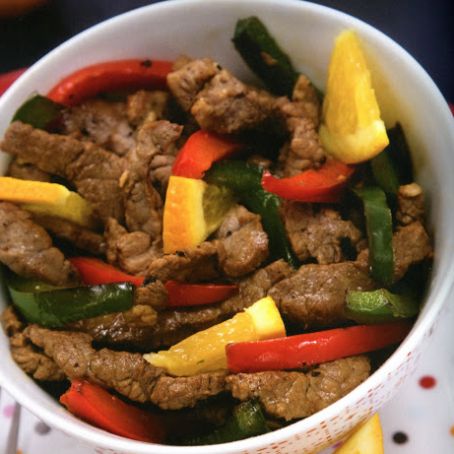 Orange Beef with Bell Peppers & Ginger