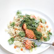 Moroccan Steamed Salmon with Quinoa and Carrots