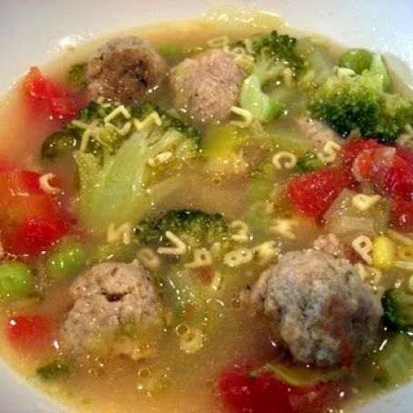 Turkey Mini Meatball Alphabet Soup