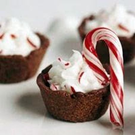Cocoa Tassies with Peppermint Frosting