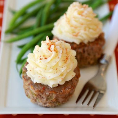 Meatloaf Cupcakes, Mashie-Topped