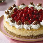 White Chocolate Cherry Pecan Cheesecake