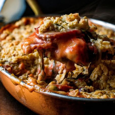 Beet, Greens and Cheddar Crumble