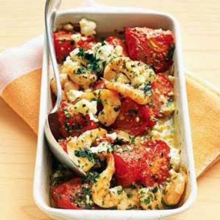 Roasted Tomatoes With Shrimp and Feta