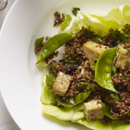 Quinoa Salad with Sugar Snap Peas, Tofu, and Ginger Vinaigrette