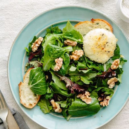 Alice Waters' Baked Goat Cheese & Spring Greens Salad