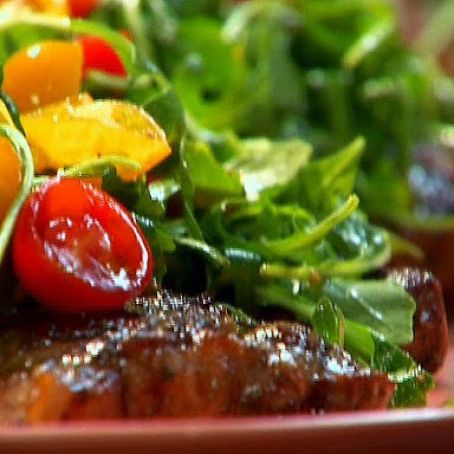 Rosemary-Garlic Steaks w/ Arugula 