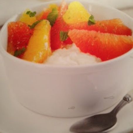 Creamed Rice with Minted Citrus Compote