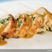 Spinach and Ricotta-Stuffed Chicken Breasts with Lemony White Wine Sauce