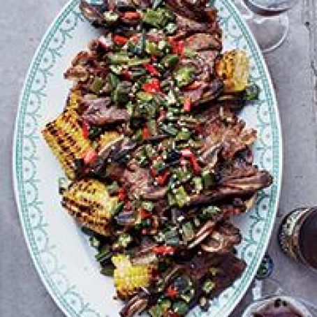 Kalbi Ribs and Grilled Corn with Kalbi Butter