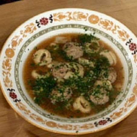 Mini Meat Dumplings & Cheese Tortellini in Broth