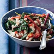 Quick White Bean Stew with Swiss Chard and Tomatoes