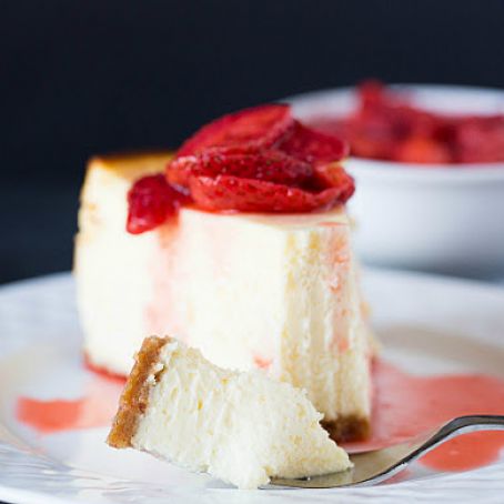 New York-Style Cheesecake with Fresh Strawberry Topping