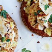 Open-Faced Chicken Sandwiches with Artichoke Pesto