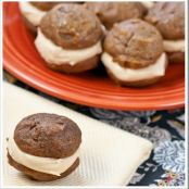Pumpkin Whoopie Pies with Caramel Cream Cheese Filling