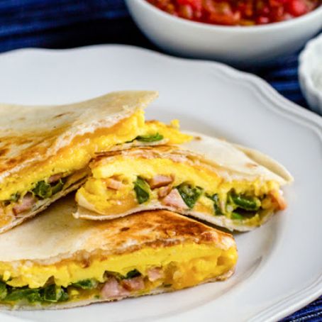 Jalapeño and Canadian Bacon Breakfast Quesadillas