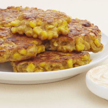 Easy Corn Fritters with Spicy Mayo