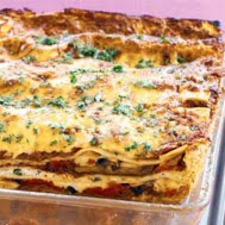 Roasted Red Pepper and Portobello Mushroom Lasagna