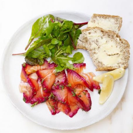 cured beetroot gravadlax salmon