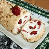 Strawberry Hazelnut Rolled Pavlova...adapted from a recipe in Bon Appetit Magazine