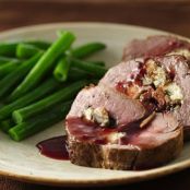 Gorgonzola and Mushroom-Stuffed Beef Tenderloin with Merlot Sauce