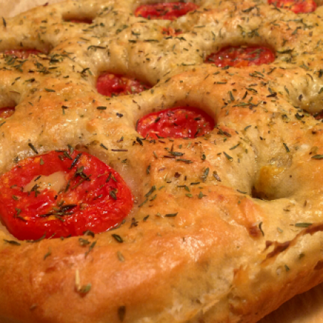 Foccacia Vegan and Gluten-Free Tomato and Garlic