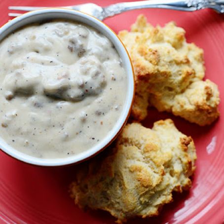 Drop Biscuits and Sausage Gravy