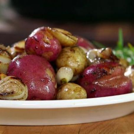 New Potatoes with Grilled Onion Butter
