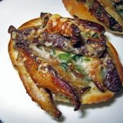 Shiitake mushroom and blue cheese crostini