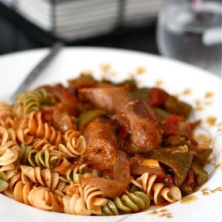 Slow Cooker Chicken Sausage and Peppers