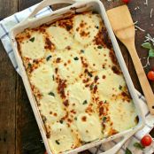 CREAMY WHITE CHICKEN CAPRESE LASAGNA
