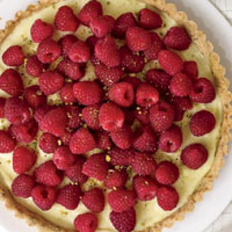 Raspberry Tart with a Pistachio Crust