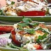 Tomato Steak with Baked Goat Cheese and Herb Salad