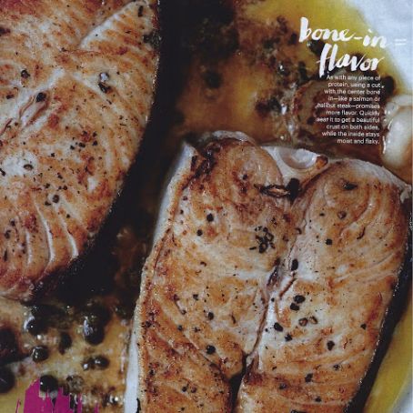 Butter-Basted Halibut Steaks with Capers