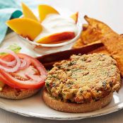 Bean-Kale Burgers with Sweet Potato Wedges