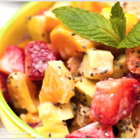 Fruit Salad with Chia Yogurt Dressing