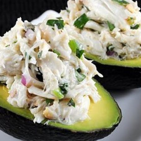 Cilantro And Lime Crab Salad In Avocado Halves
