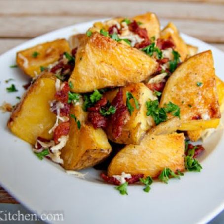 Crisp Oven Roasted Potatoes With Bacon and Cheese